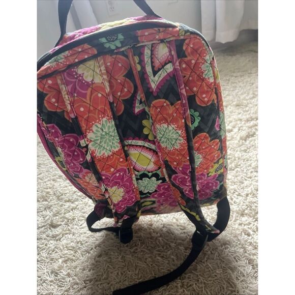 Vera Bradley Quilted Campus Backpack Ziggy Zinnia Pattern (Ret) Multi Cotton EUC - Picture 4 of 16